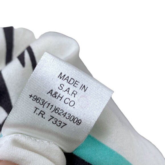 ESLA Modern Shift Dress Medium Black White Print Short Sleeve Midi - Picture 11 of 12